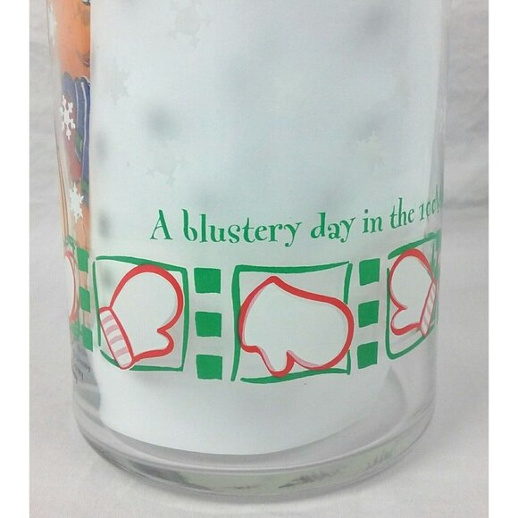 Winnie The Pooh Glass Jar With Lid Featuring Snowman & Piglet Winter Candy - Picture 5 of 7